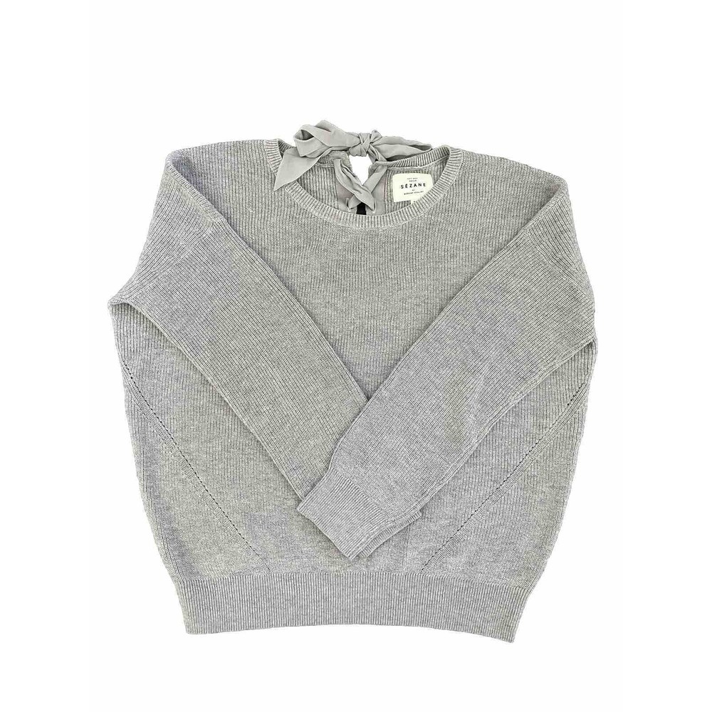LA MAILLE SEZANE Long Sleeve Jumper Sweater Merino Wool Silk M Gray - Picture 4 of 6